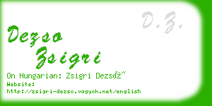 dezso zsigri business card